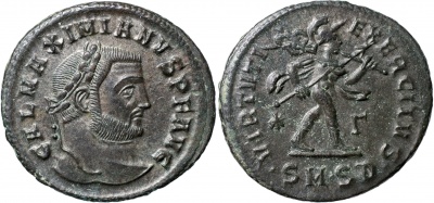 Римская Империя. Галерий. фоллис. aUnc биллон 307-308