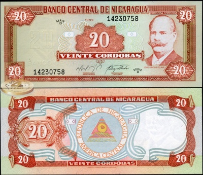 Никарагуа. 20 кордоб (Unc) 1999