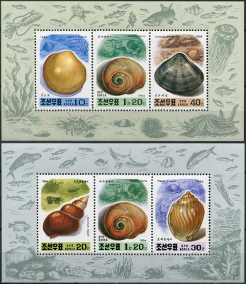 КНДР. 1994. Моллюски (Серия Почтовых блоков. MNH OG)