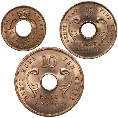 Брит. Вост. Африка Набор из 3 монет Unc  1962-1964