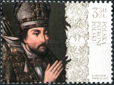 Польша. 2021. Станислав Щепановский, епископ и мученик (Почтовая марка. MNH OG)