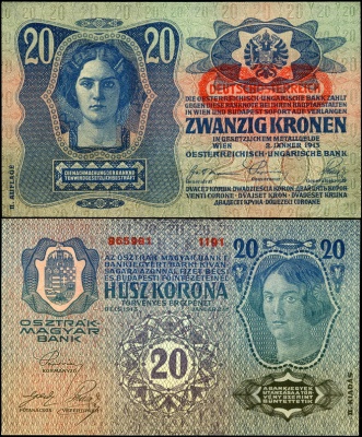 Австрия. 20 крон (Unc) 1919