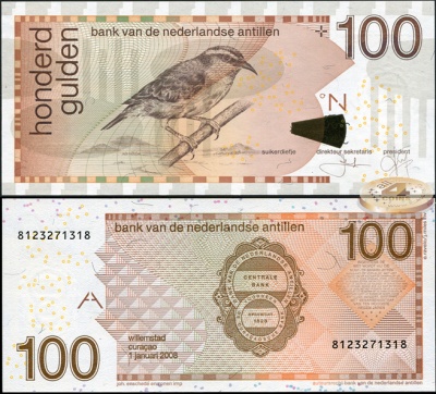 Нидерландские Антильские о-ва. Банкнота 100 гульденов. 01.01.2008(2009). Unc. Бумага. Кат.# P.31e