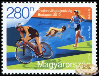 Венгрия. 2010. Чемпионат Мира по Триатлону в Будапеште (Почтовая марка. MNH OG)
