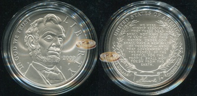 США. 1 доллар. 2009.P (Unc. Серебро. Этуи. Сертификат)
