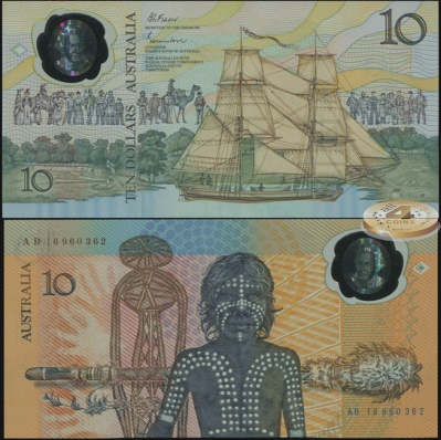Австралия. 10 долларов (Unc. Пластик) 1988
