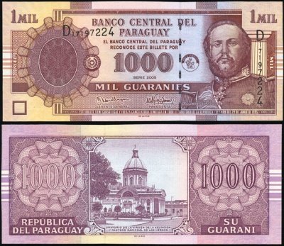 Парагвай. 1000 гуарани (Unc) 2005