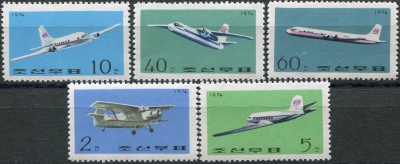 КНДР. 1974. Гражданская авиация Кореи (Серия Почтовых марок. MNH)