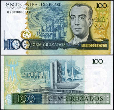 Бразилия. 100 крузадо (Unc) 1987