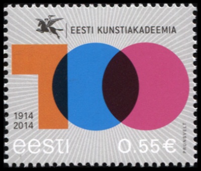 Эстония. 2014. 100 лет эстонской Академии художеств (Почтовая марка. MNH OG)