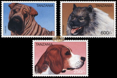 Танзания. 1996. Служебные собаки (Серия. MNH OG)