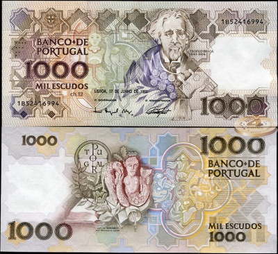 Португалия. 1000 эскудо (Unc) 1993