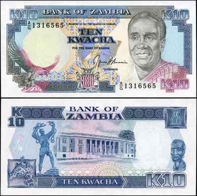 Замбия. 10 квача (Unc) 1990