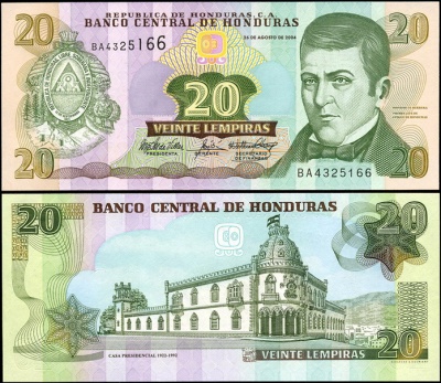 Гондурас. 20 лемпир (Unc) 2004