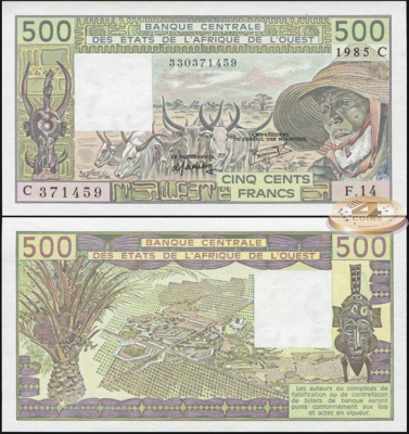 Буркина Фасо [КФА Запад]. 500 франков (Unc) 1985