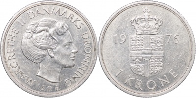 Дания. Монета 1 крона. 1987 (KM#862.1. Unc)