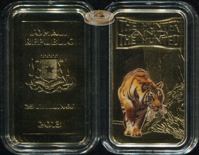Сомали. 25 шиллингов. 2013 (Proof. Позолота. Эмаль)