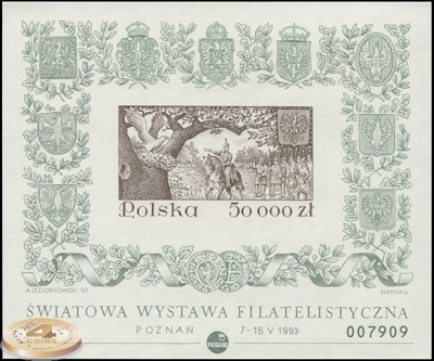 Польша. 1993. Легенда о Белом Орле (Блок. MNH OG)