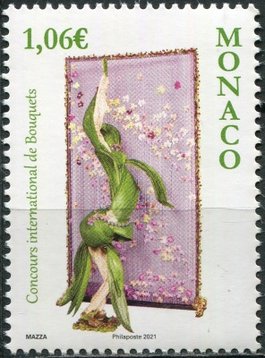 Монако. 2021. Международный конкурс букетов (Почтовая марка. MNH OG)