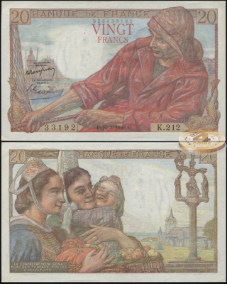 Франция. 20 франков (aUnc) 1949