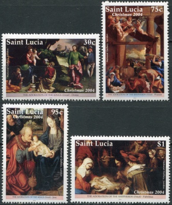 Сент-Люсия. 2004. Рождество. Картины (Серия. MNH OG)
