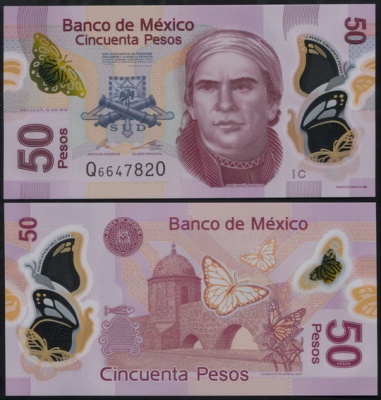 Мексика. 50 песо (Unc. Пластик) 2013