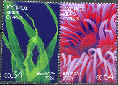 Кипр. 2024. Подводная флора и фауна (Серия почтовых маркок. MNH OG)