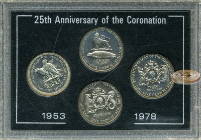 Елизавета II. 25 лет коронации. 1978 (4 монеты. Unc)