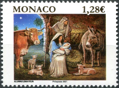 Монако. 2021. Рождество (Почтовая марка. MNH OG)