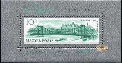 Венгрия. 1964. Открытие Моста Елизаветы после реконструкции (Блок. MNH OG)