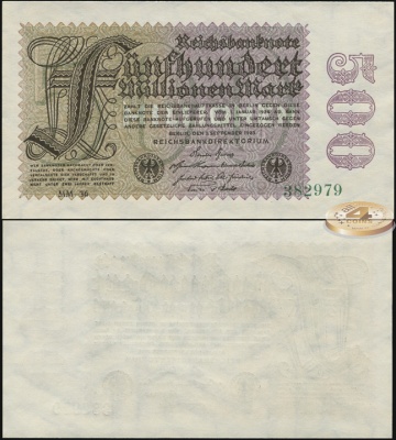 Германия (Веймарская респ.). 500000000 марок (Unc) 1923