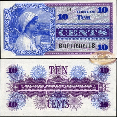США. 10 центов (Unc) 1968