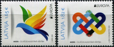 Латвия. 2023. Мир - высшая ценность человечества (Серия Почтовых марок. MNH OG)