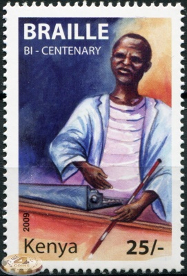 Кения. 2009. 200 лет со дня рождения Луи Брайля (Почтовая марка. MNH OG)