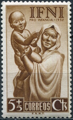Ифни. 1952. Мать и ребенок (Почтовая марка. MNH OG)