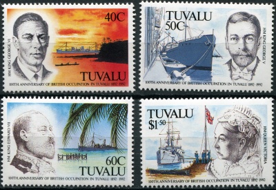 Тувалу. 1992. 100-летие оккупации Тувалу Британией (Серия. MNH OG)
