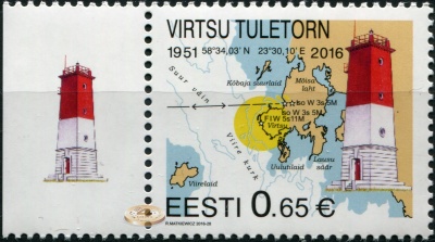 Эстония. 2016. Маяк Виртсу (Почтовая марка. MNH OG)