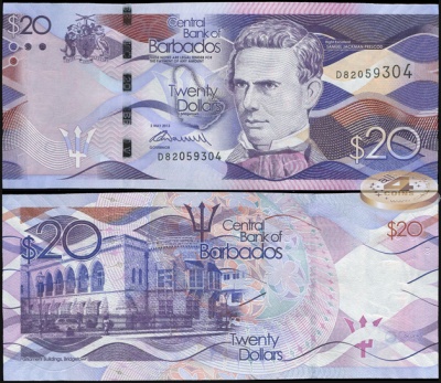 Барбадос. 20 долларов (Unc) 2013