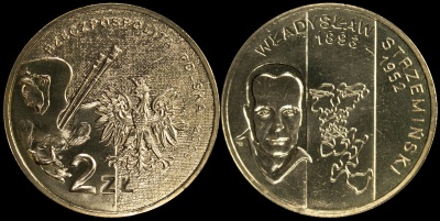 Польша. 2 злотых. 2009 (Unc) Владислав Стржеминский