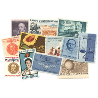 США. Набор памятных марок. 1961 (12 шт., Негашенные)