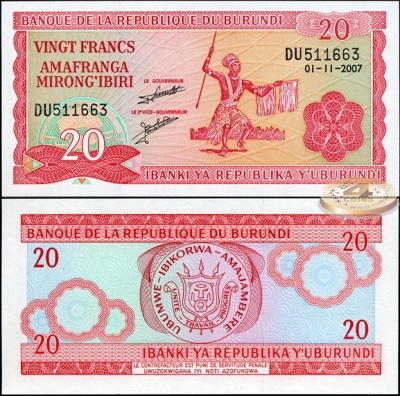 Бурунди. 20 франков (Unc) 2007