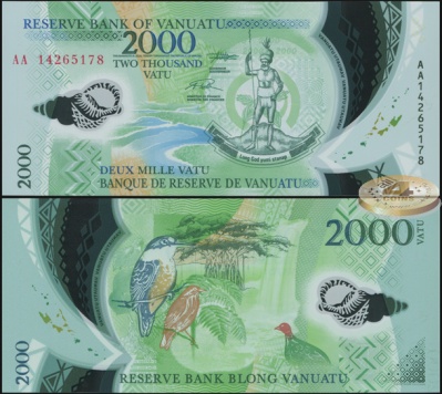 Вануату. 2000 вату (Unc. Пластик) 2014