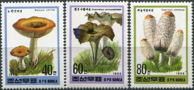 КНДР. 1995. Альпийские съедобные грибы (Серия Почтовых марок. MNH OG)