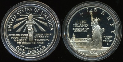 США. 1 доллар. 1986.S (Proof. Серебро)