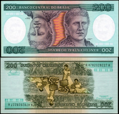 Бразилия. 200 крузейро (Unc. P.199b) 1984