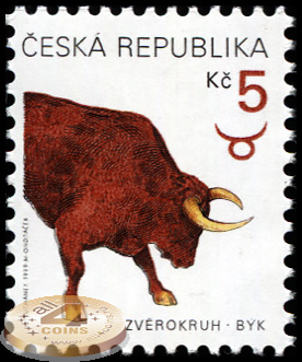 Чехия. 1999. Зодиакальный Телец (Почтовая марка. MNH OG)