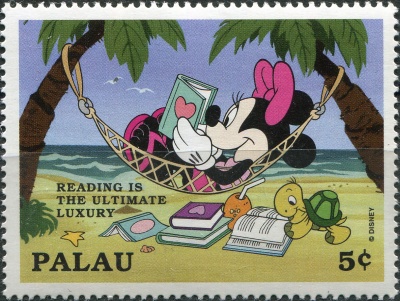 Палау. 1997. Чтение - это высшая роскошь - Минни Маус (Почтовая марка. MNH OG)