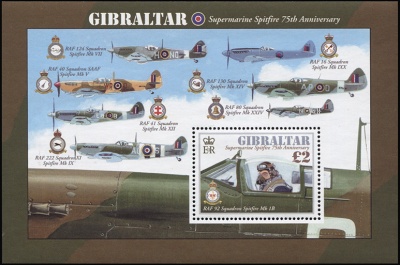 Гибралтар. 2011. 75 лет истребителю Supermarine Spitfire (Блок. MNH OG)