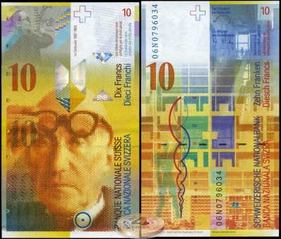 Швейцария. 10 франков (Unc) 2006