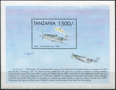 Танзания. 1999. Случай с Мантеллом (1948) (Блок. MNH OG)